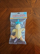 NOS Wubbanub Infant Pacifier Yellow Duck 0-6 Months Plush Brand New Sealed