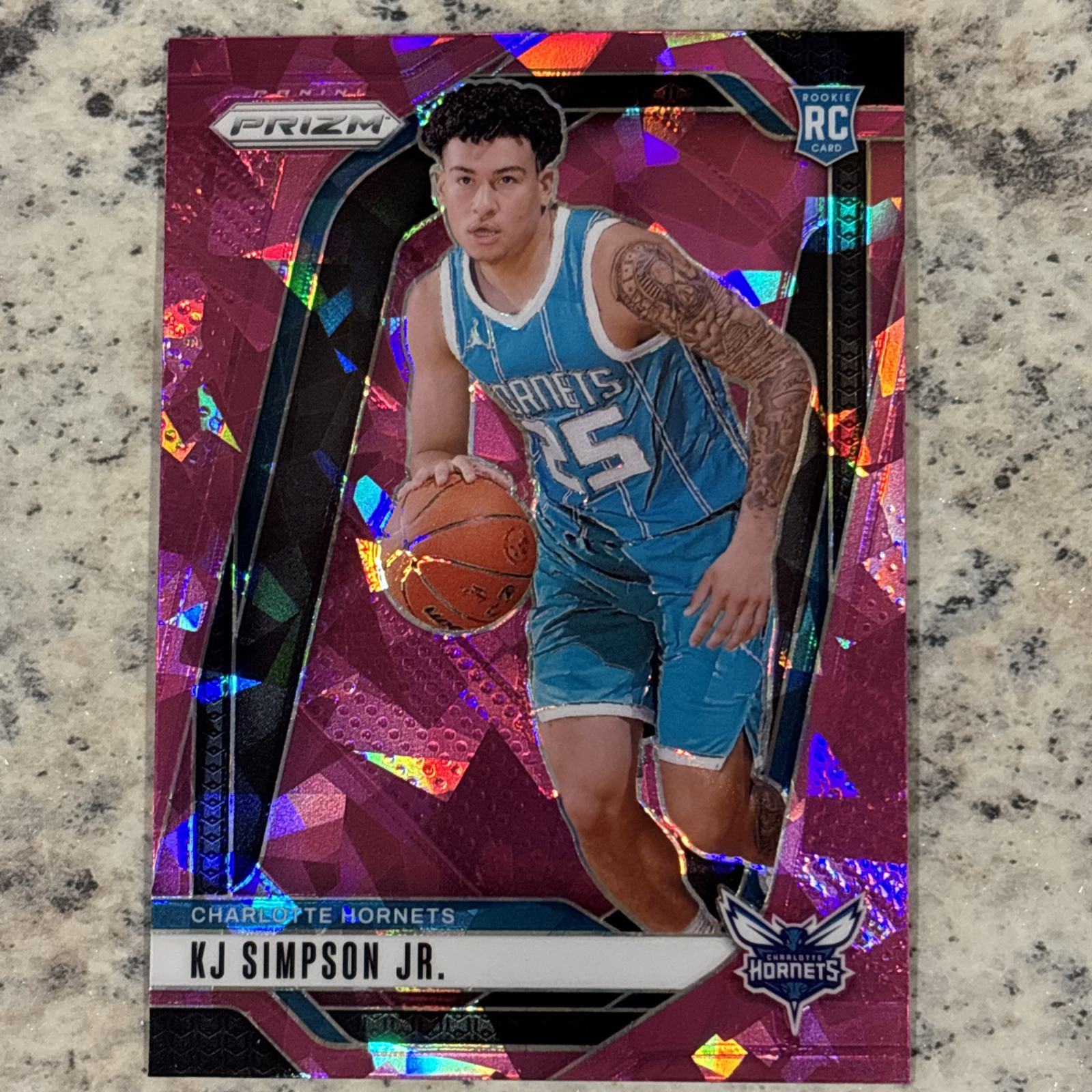 2024-25 Panini Prizm NBA KJ Simpson Jr #247 RC Ice Prizm Hornets Rookie