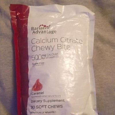 Bariatric Advantage Calcium Citrate Chewy Bite 500mg D3 Caramel 90 Ct