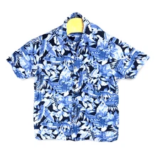 Panama Jack Shirt Mens Large Hawaiian Floral Car Print Rayon Button Up Casual