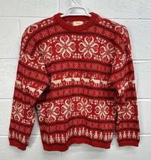 Vintage FIGGJO Ski Snowboard Pullover SWEATER Wool Nordic Viking Norway Sz 50 L
