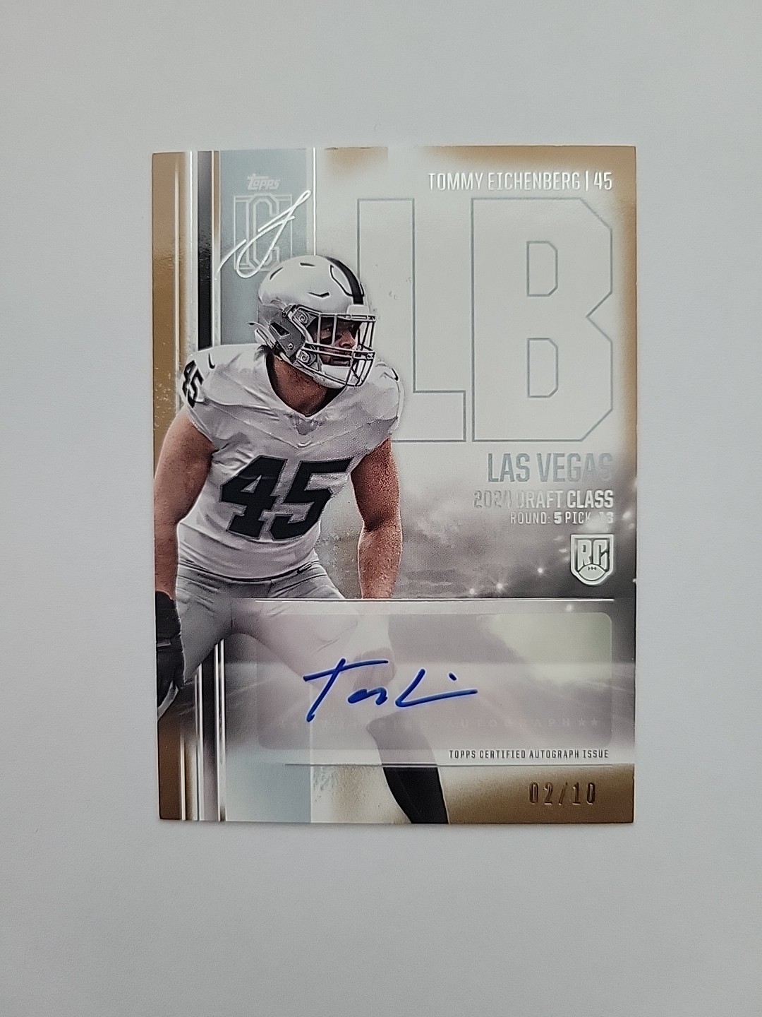 2024 Topps Signature Class Tommy Eichenberg #RCA-TE RC Rookie Auto Raiders 02/10