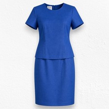 Vintage 80s Talbots Petites Blue Silk Linen Sheath Dress Size 2P Career Dress