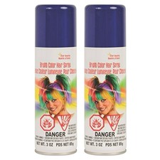 2 Rubie's Halloween Costume Bright Color Hair Spray Star Quality Purple 2 Oz. Ea