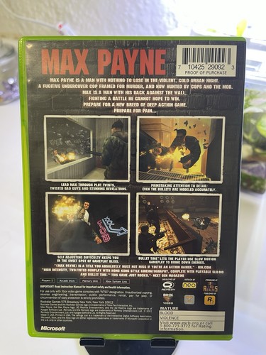 Max Payne Platinum Hits - Microsoft Xbox Pristine Authentic Neuwertig & Getestet - Bild 2 von 6