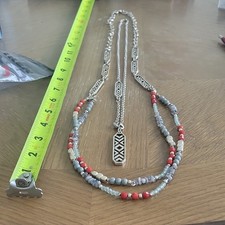Premier Designs Versatile Necklace in Red, Grey And Silver Color.