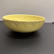 Hall Superior Quality Kitchenware Yellow Gold serving bowl Dish USA Floral 9”