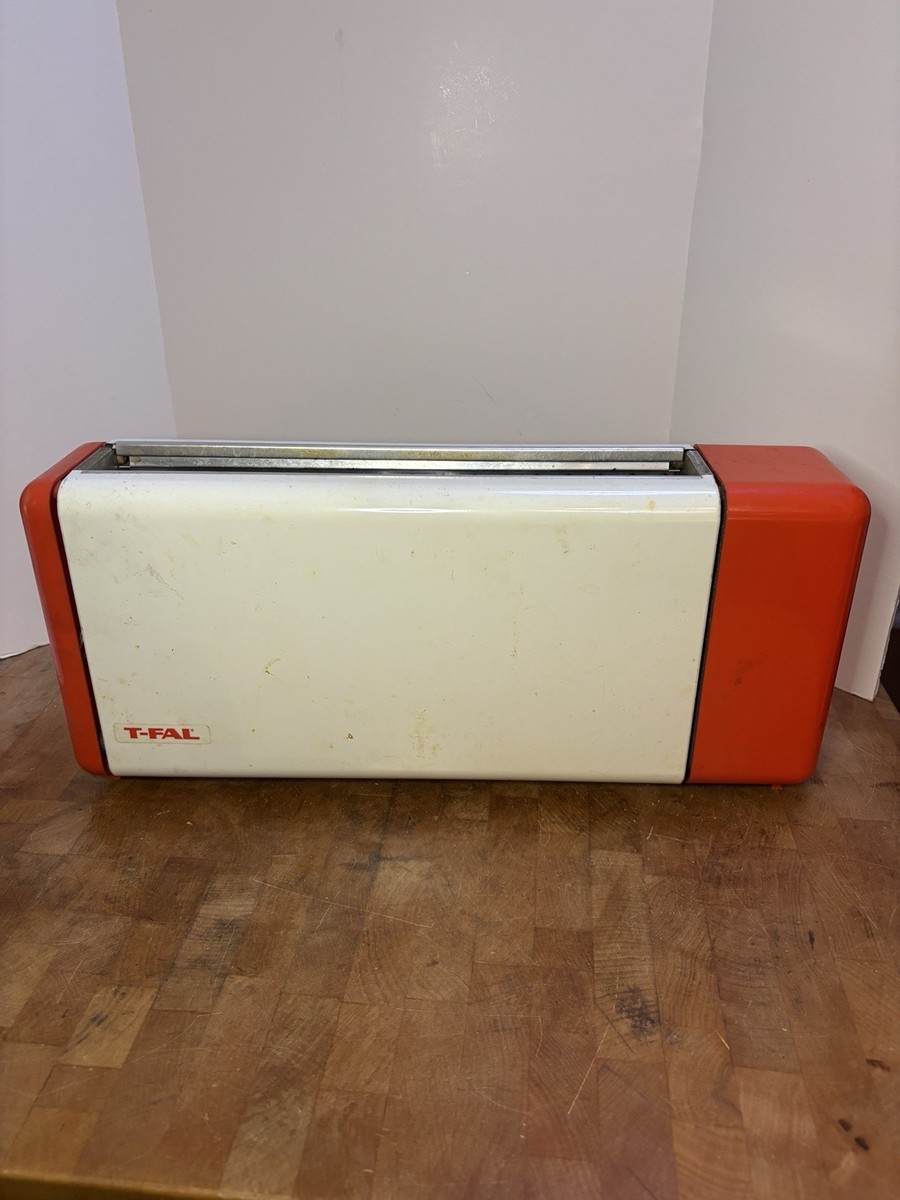 French GRILLE-PAIN SEB / T-FAL Mid Century Toaster ORANGE Plastic