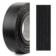 Black Embossed Melamine Edging Tape 22mm x 10m Iron-On Banding Veneer Pre-Glued