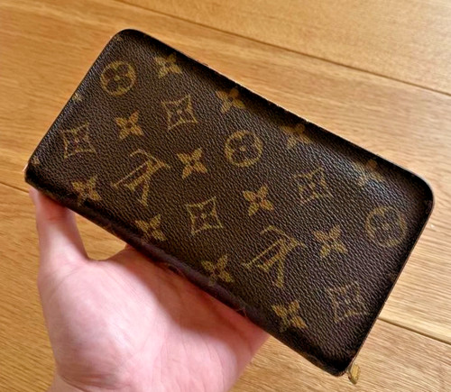 Louis Vuitton Monogram Zippy Wallet Zip Around Long Purse Brown USA
