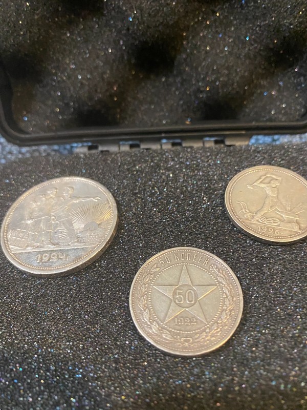 Russia Early Years Three Silver Coins Set,; 1924, 1922 and 1926.