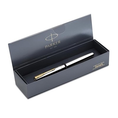 Parker Frontier Edelstahl Goldrand Füllfederhalter Firmengeschenk
