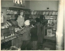 Vintage Photo of Drug Store/General Store - 3 Kids and Lady Shopkeeper - 8 *X 10