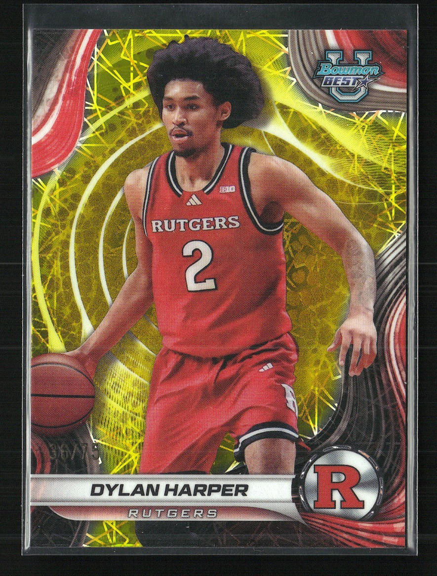 2024 Bowman's Best University #22 Dylan Harper Yellow Lazer Refractors RC /75