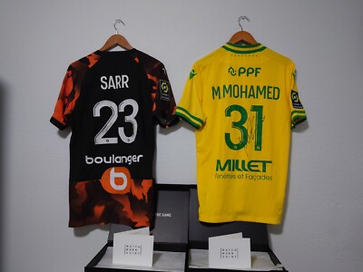   FC NANTES VS OLYMPIQUE MARSEILLE Match Worn Unwashed SIGNED JERSEY LOT (2) 