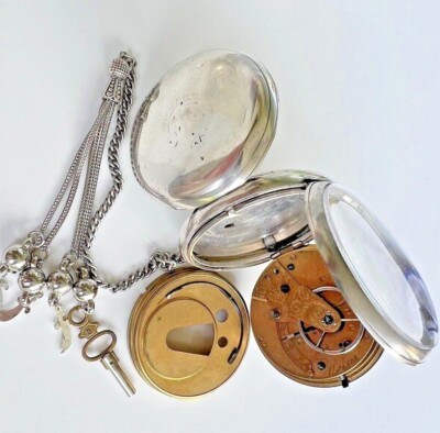 ANTIKE SPITZANKER TASCHENUHR ENGLSICHE LONDON FUSEE TASCHENUHR 1-15