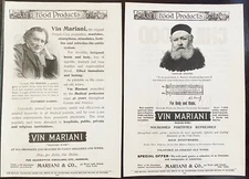 VIN MARIANI French Coca Tonic Victorien Sardou & Charles Gounod~c1890s Print Ads