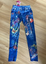 Ladies teens XIMANYI model series blue printed stretch leggings size small NWT