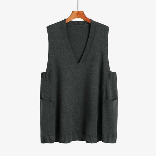 Lady Knitted Waistcoat Gilet Crochet Sleeveless Sweater Vest Pullover Top Casual - Foto 25 di 30