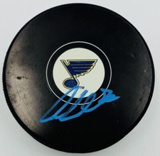 IAN COLE SIGNED ST. LOUIS BLUES HOCKEY PUCK NOTRE DAME IRISH AUTOGRAPH COA K2