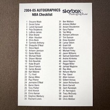 Rare 2004 Skybox Autographics Legends Checklist MINT NBA HOF Lebron Rookie RC SP