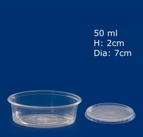 Takeaway Round Food Containers with Lids Clear Plastic Microwave Safe Deli Pots - Picture 9 of 16