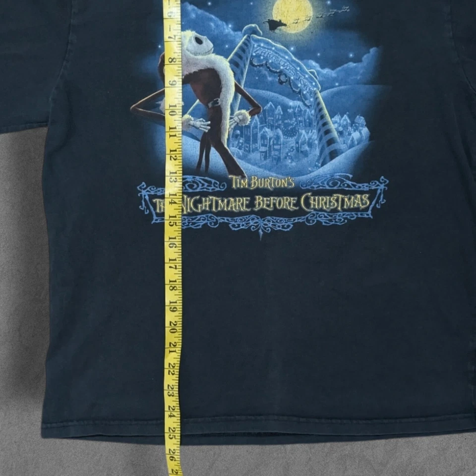 Disney Nightmare Before Christmas Manga Longa Preta Tamanho M Halloween Vintage Ano Novo - Imagem 3 de 4