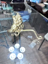 Vintage Heavy Cast Brass 3d Santa’s Sleigh Christmas Stocking Hanger