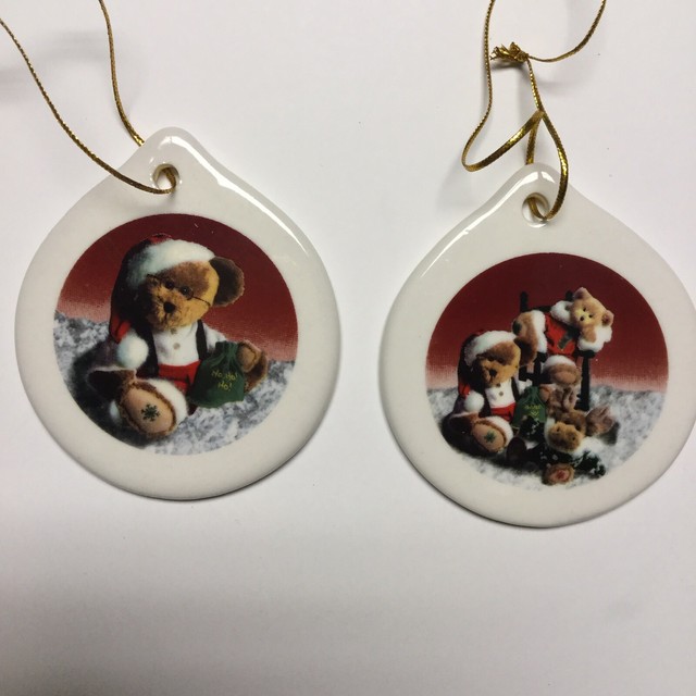 BOYD’S BEARS Collection Porcelain Christmas Ornaments Set Of 2 eBay