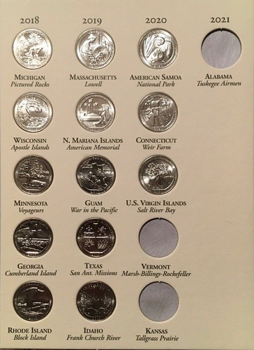56 UNC AMERICA THE BEAUTIFUL QUARTER SET 2010-21 NATIONAL PARKS FOLDER COMPLETE - Picture 12 of 18