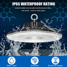 240W UFO High Bay LED Shop Lights Dimmable Low Bay Ceiling Commercial Building 