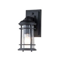 AußEnleuchte Wandlaterne Wandlampe Hofleuchte Balkon E27 Glas Alu Stahl Schwarz
