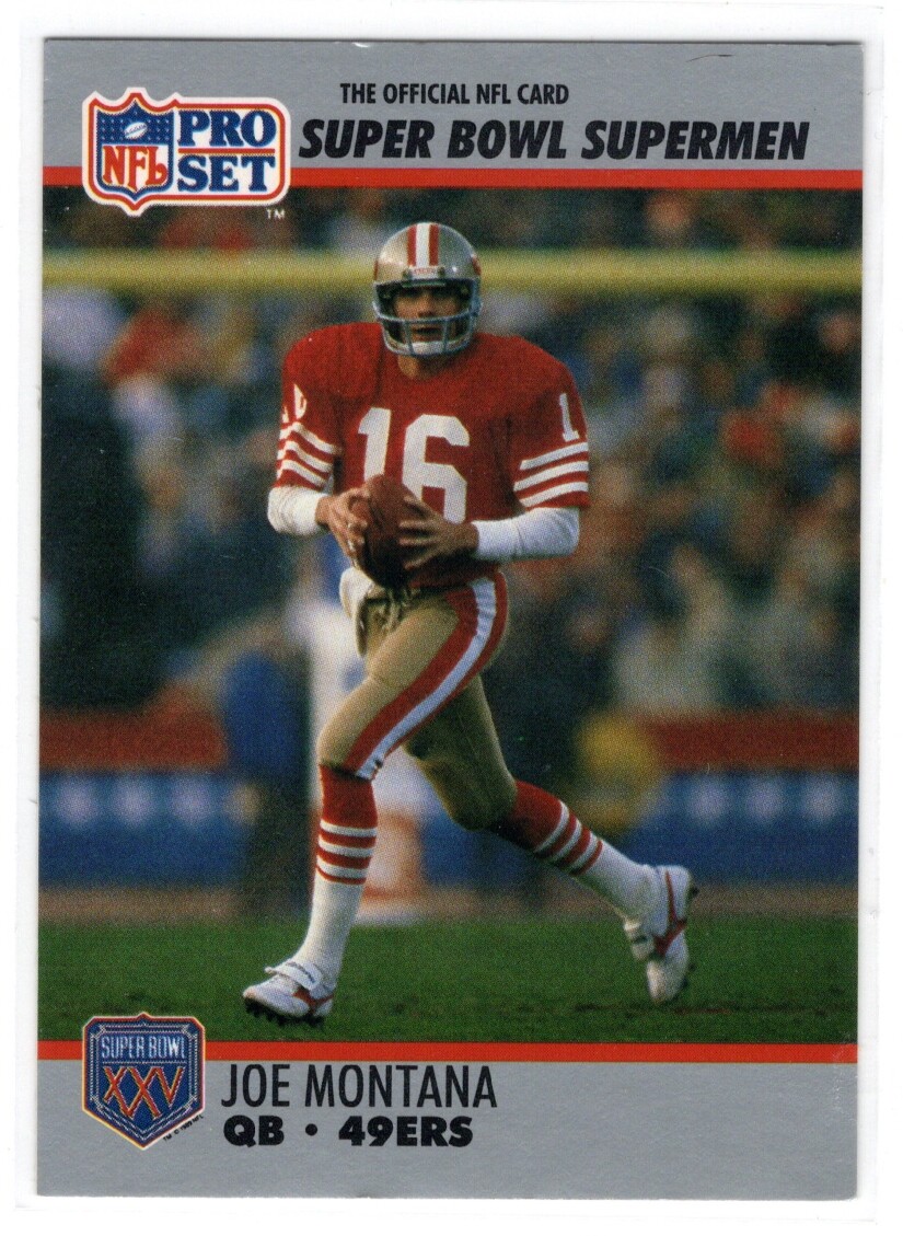 JOE MONTANA 49ers 1990 PRO SET SUPER BOWL SUPERMEN #33 | eBay