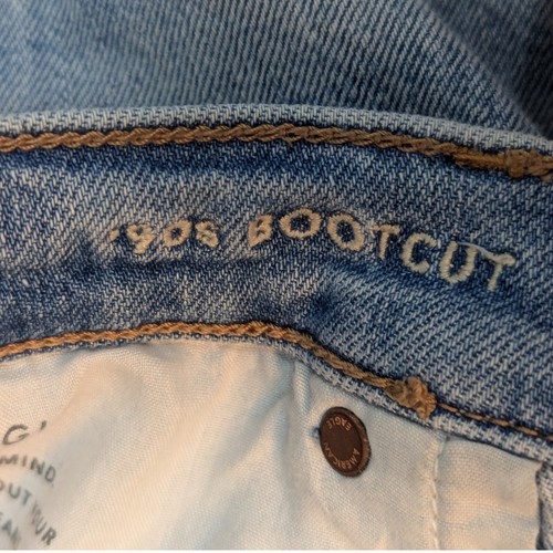 American Eagle 90s Bootcut Jeans Light Wash Distressed Denim Womens Size 18 - Picture 9 of 11