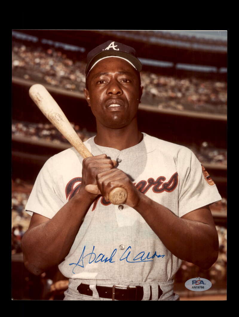 Hank Aaron PSA DNA Signed 8x10 Photo Autograph Braves