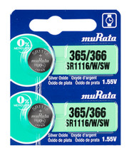 Murata 365/366 1.55V Silver Oxide Watch Battery 2 Count -Replaces Sony 365/366