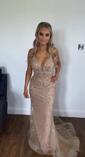Bonnie Rose Gold Sequin Formal Dress 
