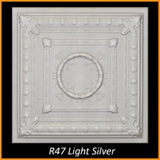 Ceiling Tiles Glue Up Styrofoam 20x20 R47 Light Silver Pack of 88 pcs (232 sq/ft