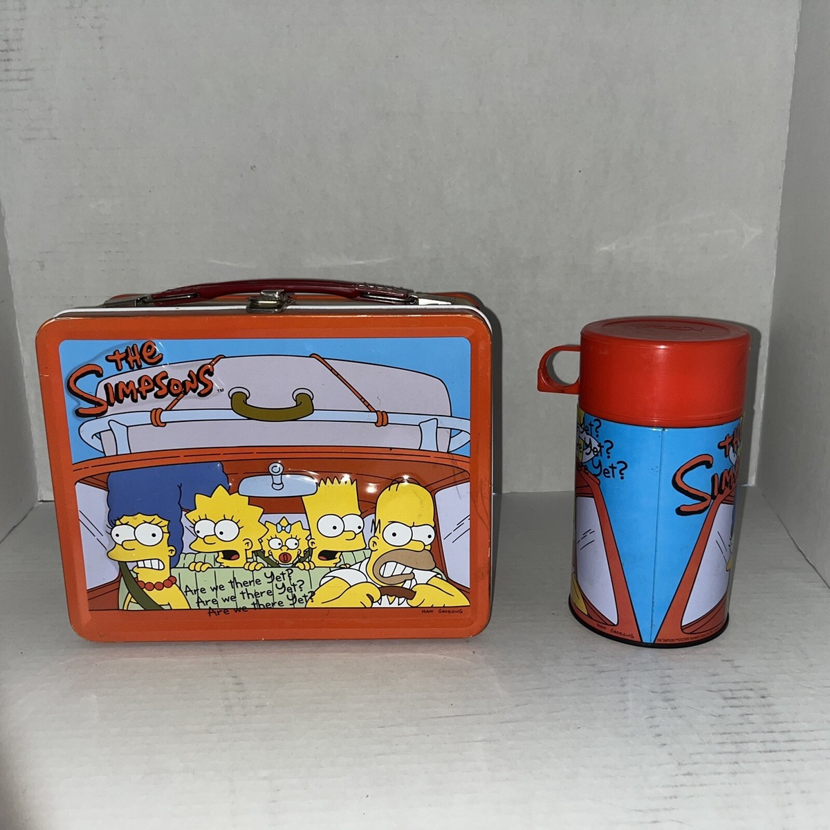 The Simpsons Bart Metal Lunch Box With Thermos Vintage NECA