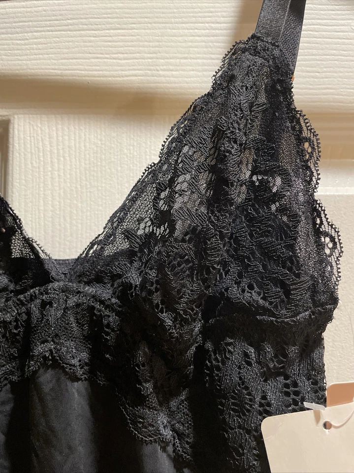 UNDERELLA by ELLA MOSS Women's Babydoll Cami Chemise BLACK XS NWT - Image 2 of 4