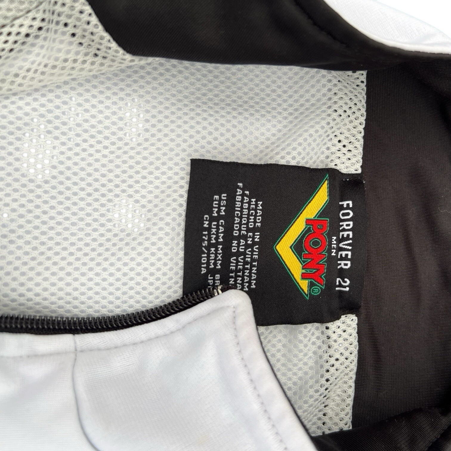 Giacca a vento Forever 21 x Pony 1 4 zip verde bianco taglia media uomo