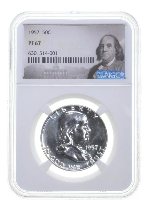 1957 Franklin Half Dollar 50C NGC PF67