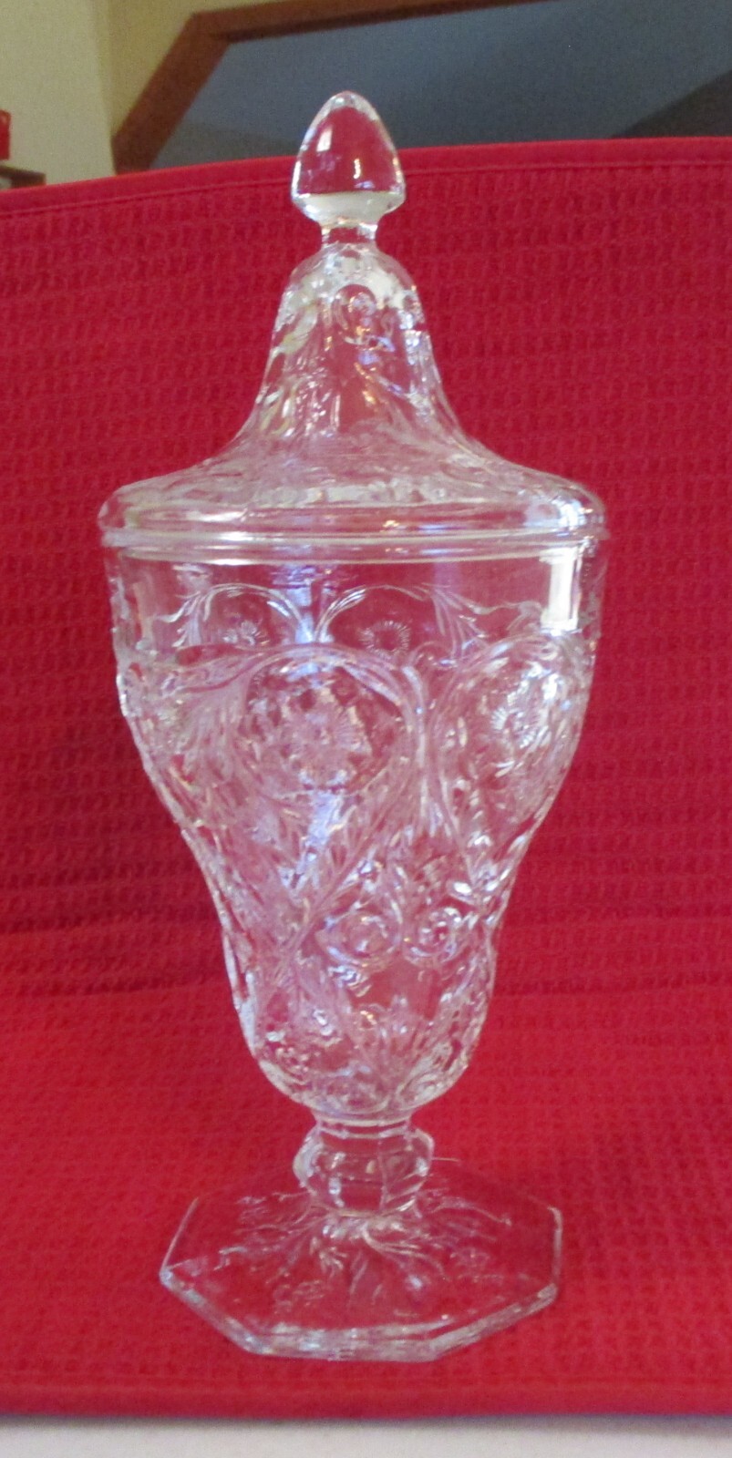 Vintage McKee Glass Co. Rock Crystal Clear 10 1/2 " tall Footed Candy