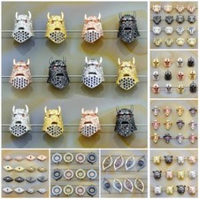 Circón Piedras Preciosas Pavé Corona Casco Leopardo Pulsera Conector Dije Cuentas Sueltas