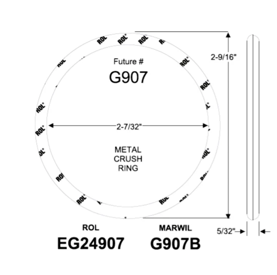 排气管法兰格垫圈 ROL EG24907 / Fel-Pro 60877 适用于精选本田讴歌 + — 第 3/4 张图片
