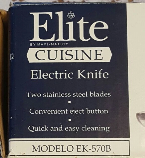 Cuchillo eléctrico Elite Cuisine cuchillas dentadas de acero inoxidable modelo EK-570B Foto 3 de 4