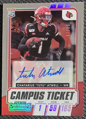 2021 Contenders Draft Picks College Campus Ticket /99 Tutu Atwell Rookie Auto RC