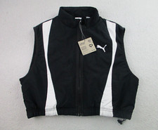 NWT Puma Dare To Woven Vest Womens XS Black Sleeveless Full Zip Casual Athletic