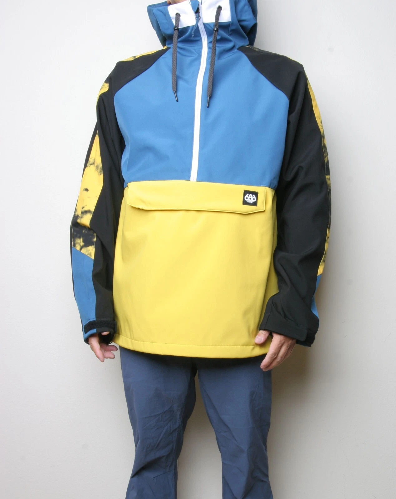 686 Waterproof Anorak Jacket (M) Blue Storm Colorblock M0WCST02-BSTR