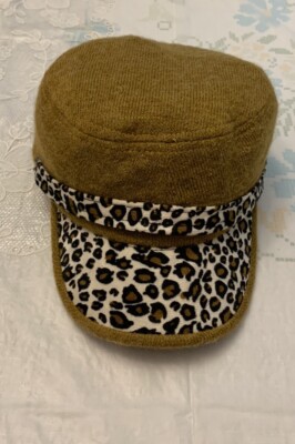 Soft Velvet and Knitted Wool Cheetah Print Cap | eBay display picture 1